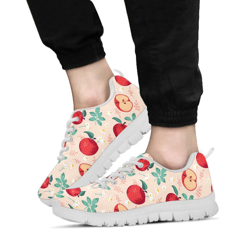 Apple Pattern Print Design AP06 Sneakers White Bottom Shoes