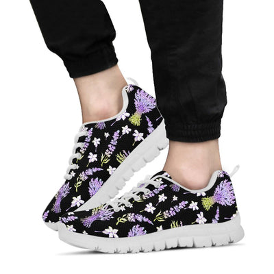 Lavender Pattern Print Design LV04 Sneakers White Bottom Shoes
