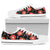 Red Hibiscus Pattern Print Design HB021 White Bottom Low Top Shoes