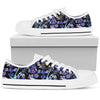 Lavender Dragonfly Pattern Print Design LV03 White Bottom Low Top Shoes