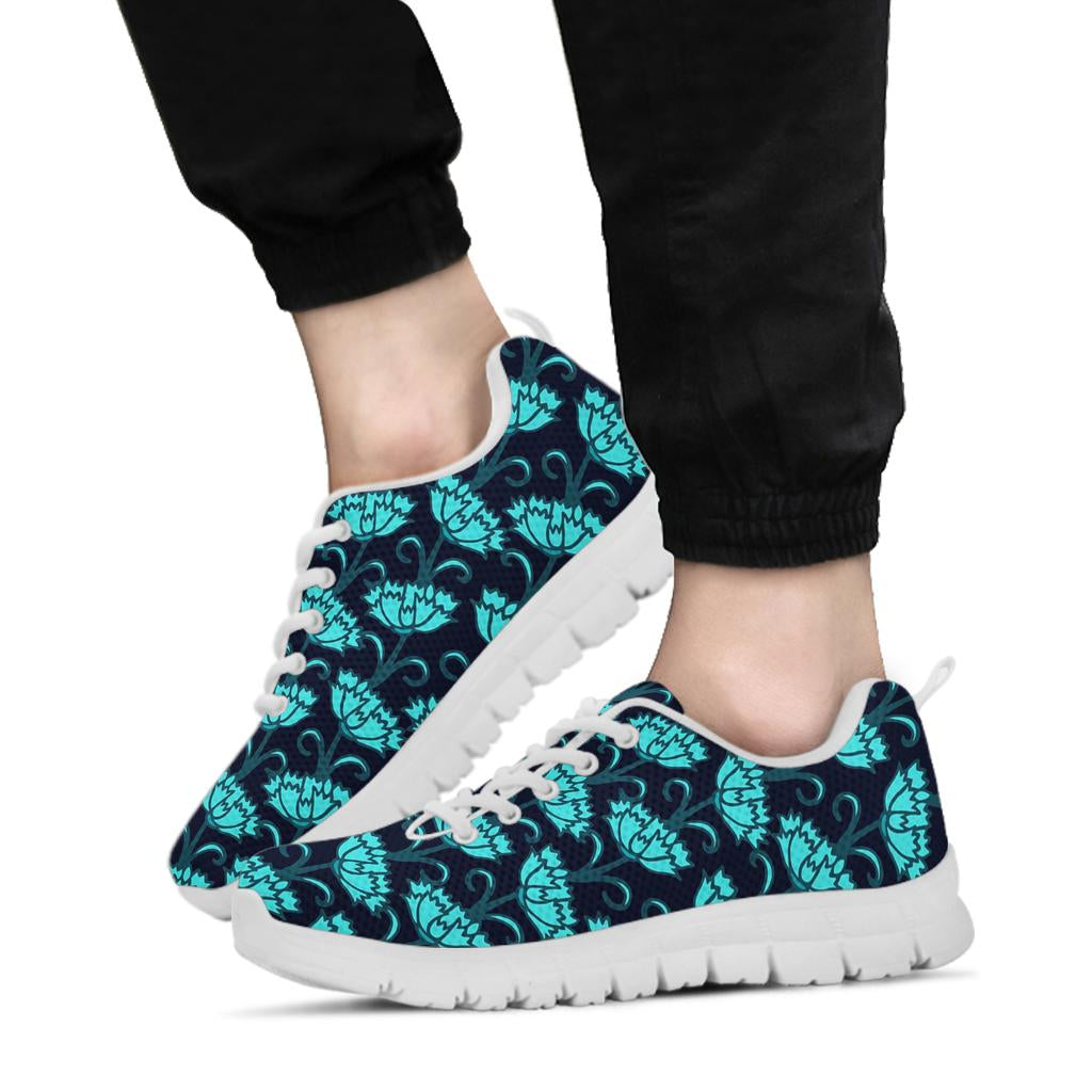 Carnations Pattern Print Design CN06 Sneakers White Bottom Shoes