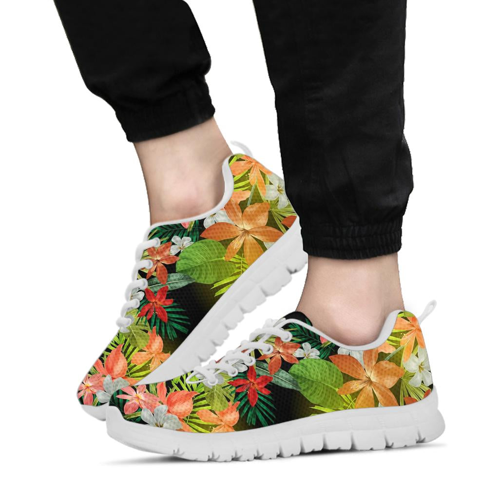 Amaryllis Pattern Print Design AL07 Sneakers White Bottom Shoes