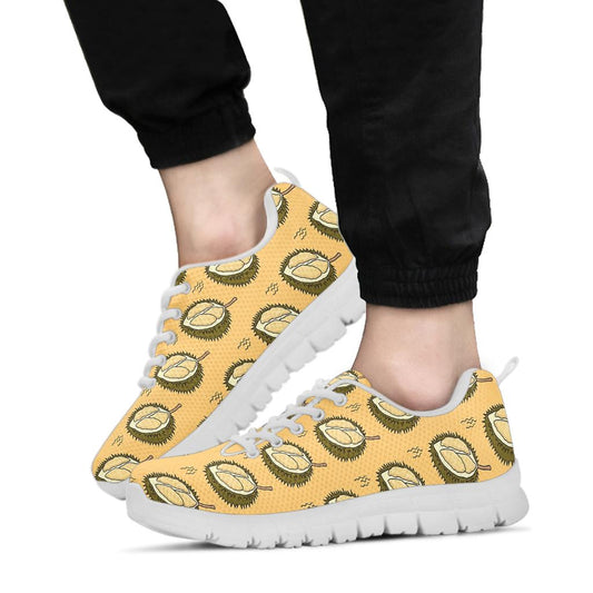 Durian Pattern Print Design DR02 Sneakers White Bottom Shoes