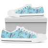 Dolphin Print Pattern White Bottom Low Top Shoes