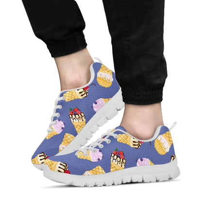Ice Cream Pattern Print Design IC03 Sneakers White Bottom Shoes
