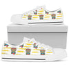 Tiki Smile Symbol Print Pattern White Bottom Low Top Shoes