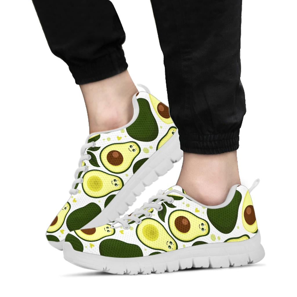 Avocado Pattern Print Design AC06 Sneakers White Bottom Shoes