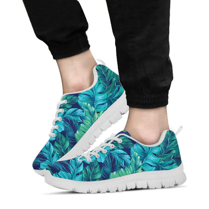 Banana Leaf Pattern Print Design BL05 Sneakers White Bottom Shoes