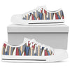 Surf board Pattern White Bottom Low Top Shoes