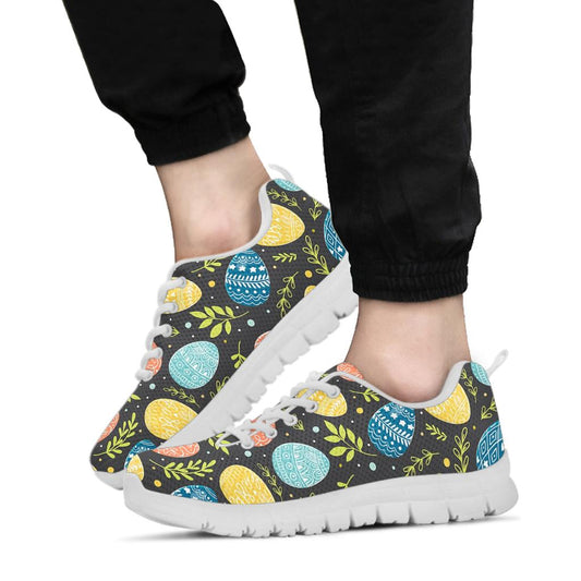 Easter Eggs Pattern Print Design RB01 Sneakers White Bottom Shoes