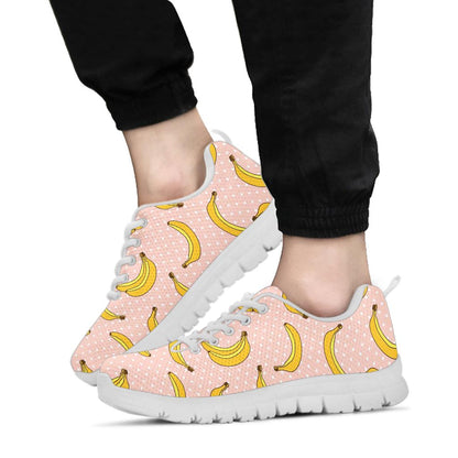 Banana Pattern Print Design BA06 Sneakers White Bottom Shoes