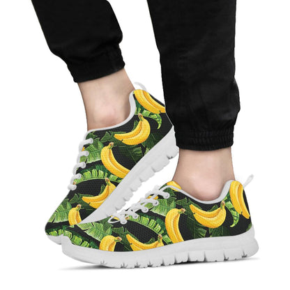 Banana Pattern Print Design BA01 Sneakers White Bottom Shoes