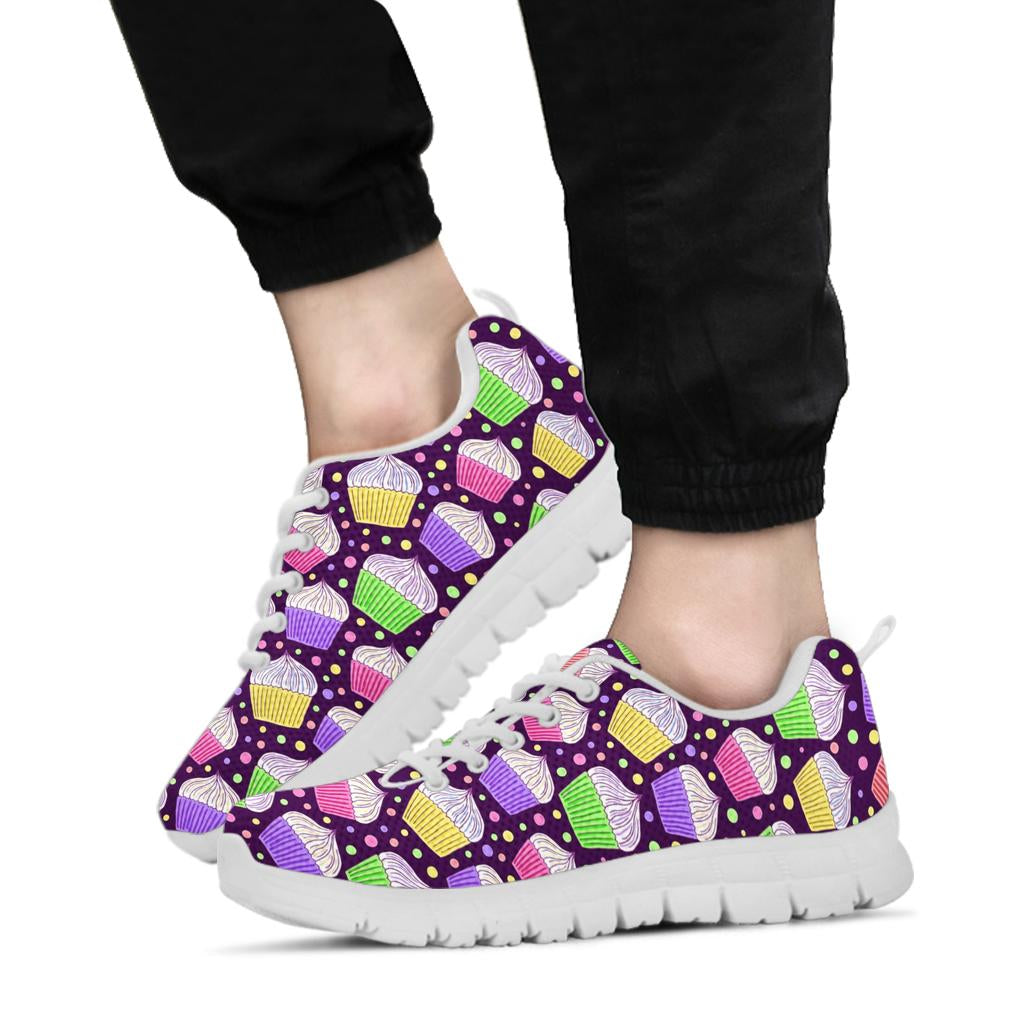 Cupcake Pattern Print Design CP07 Sneakers White Bottom Shoes