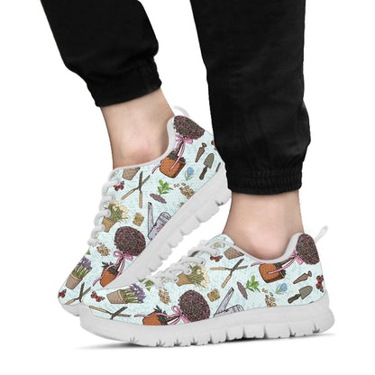 Gardening Pattern Print Design G01 Sneakers White Bottom Shoes