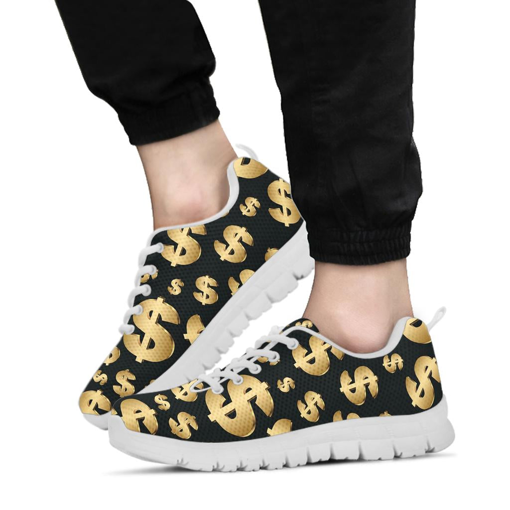 Dollar Pattern Print Design DO04 Sneakers White Bottom Shoes
