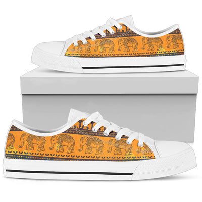 Elephant Aztec White Bottom Low Top Shoes