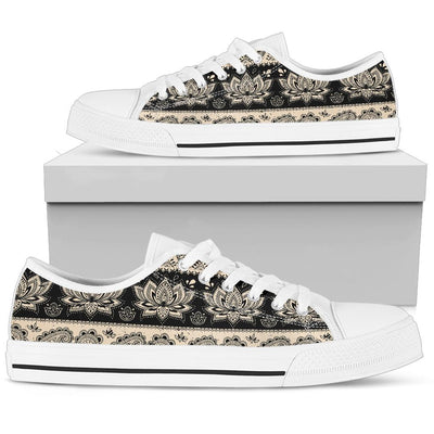 Elephant Hansa Lotus Pattern White Bottom Low Top Shoes