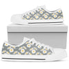 Daisy Pattern Print Design DS09 White Bottom Low Top Shoes