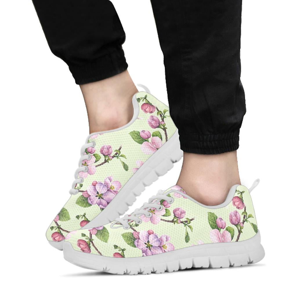 Apple blossom Pattern Print Design AB05 Sneakers White Bottom Shoes