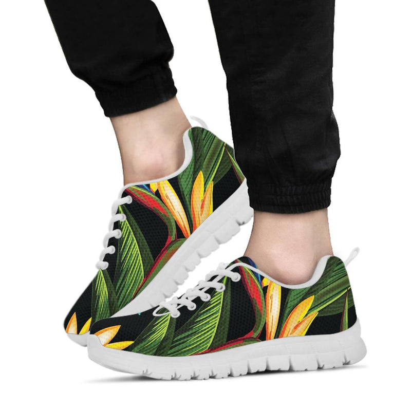 Bird Of Paradise Pattern Print Design BOP012 Sneakers White Bottom Shoes