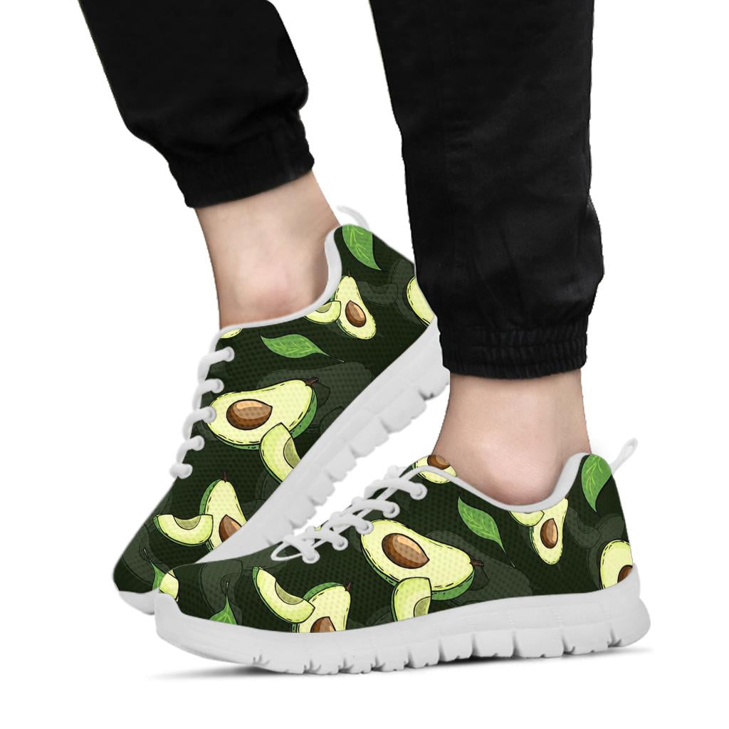Avocado Pattern Print Design AC07 Sneakers White Bottom Shoes