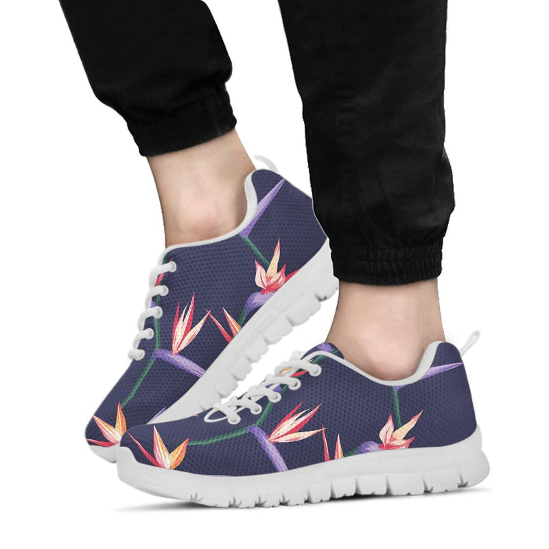 Bird Of Paradise Pattern Print Design BOP015 Sneakers White Bottom Shoes