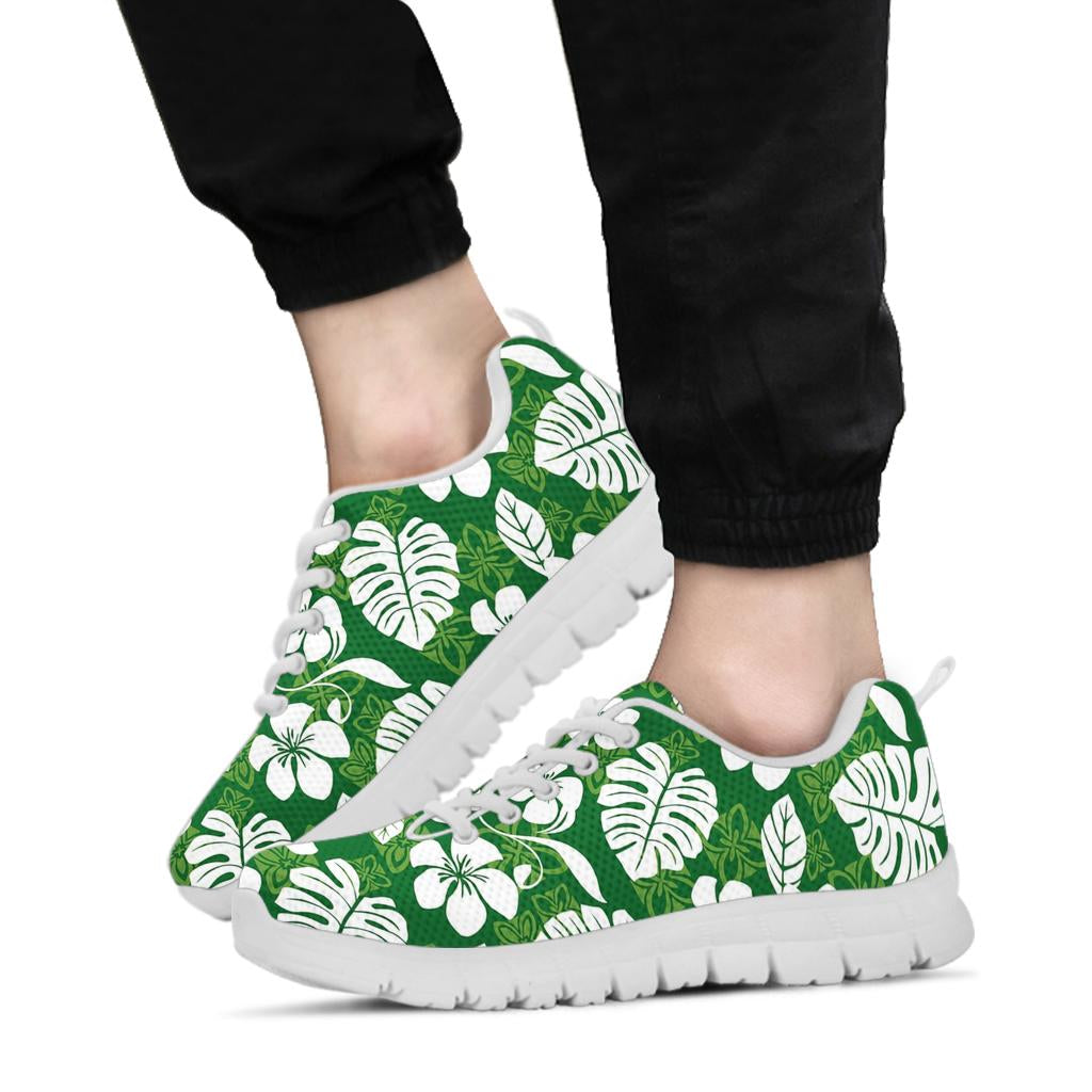 Hawaiian Themed Pattern Print Design H016 Sneakers White Bottom Shoes