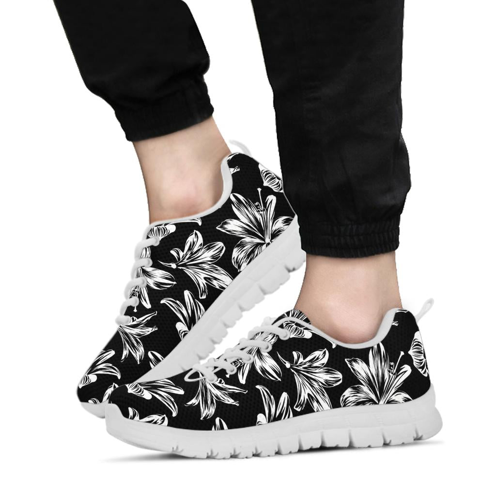Amaryllis Pattern Print Design AL04 Sneakers White Bottom Shoes
