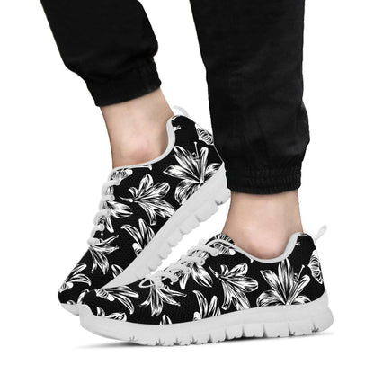 Amaryllis Pattern Print Design AL04 Sneakers White Bottom Shoes