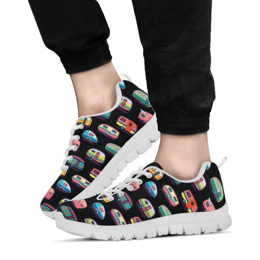 Camper Camping Pattern Sneakers White Bottom Shoes