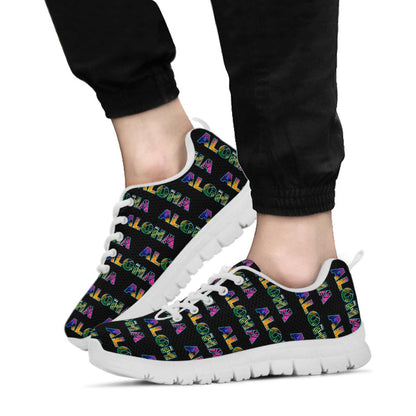 Aloha Hawaii Neon Sneakers White Bottom Shoes