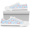 Donut Unicorn Pattern Print Design DN014 White Bottom Low Top Shoes