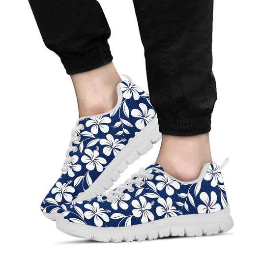 Hibiscus Pattern Print Design HB031 Sneakers White Bottom Shoes