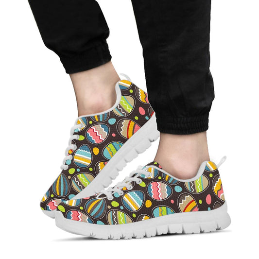 Easter Eggs Pattern Print Design RB03 Sneakers White Bottom Shoes