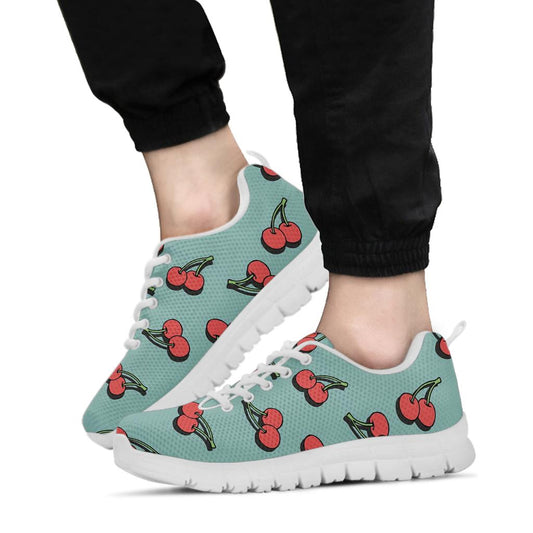 Cherry Pattern Print Design CH03 Sneakers White Bottom Shoes