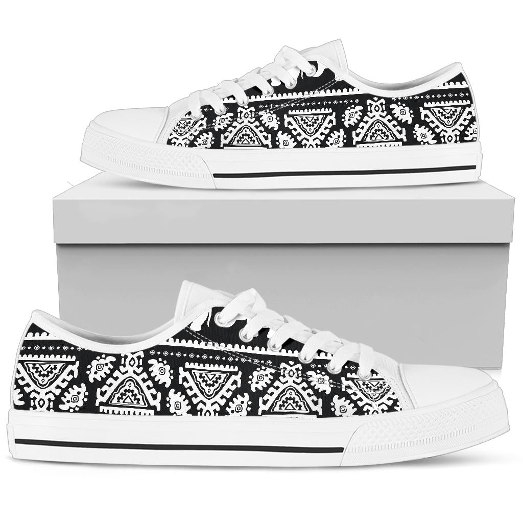 Elephant Pattern White Bottom Low Top Shoes