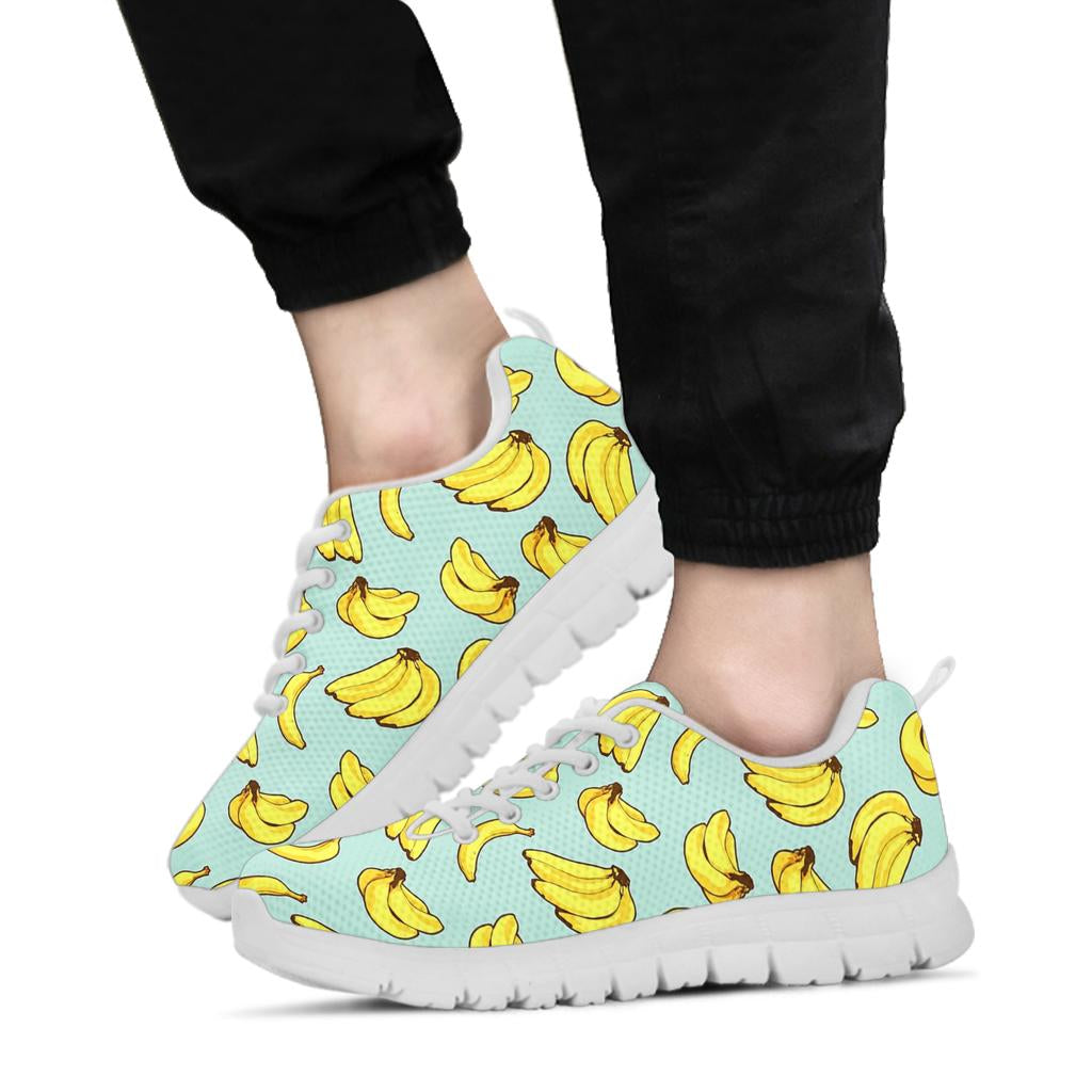 Banana Pattern Print Design BA04 Sneakers White Bottom Shoes
