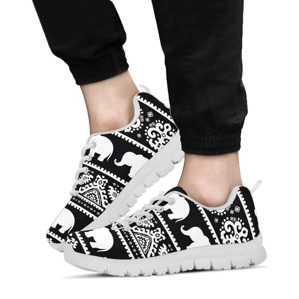 Elephant Pattern Sneakers White Bottom Shoes