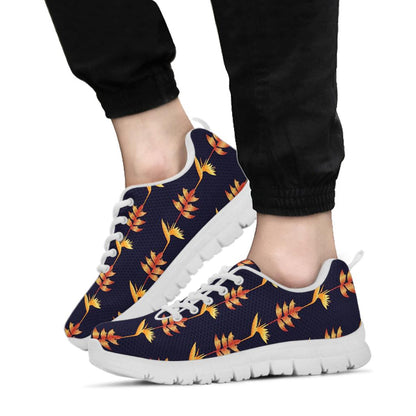 Heliconia Pattern Print Design HL06 Sneakers White Bottom Shoes