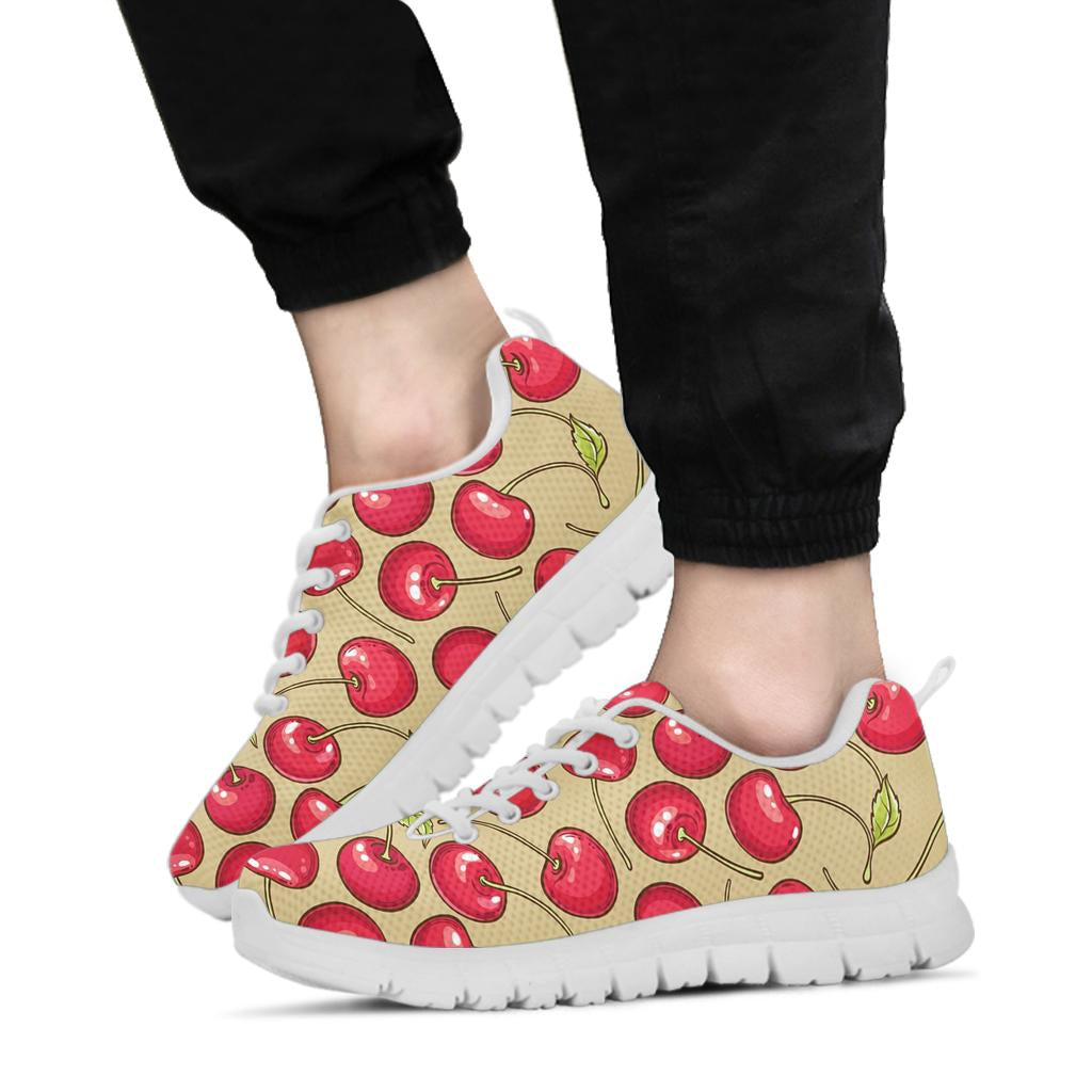 Cherry Pattern Print Design CH05 Sneakers White Bottom Shoes