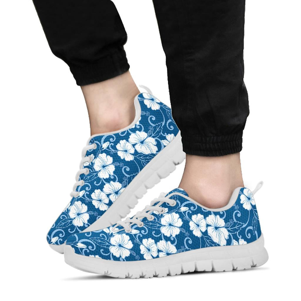 Hibiscus Pattern Print Design HB03 Sneakers White Bottom Shoes