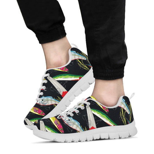 Fishing Bait Print Sneakers White Bottom Shoes