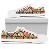 Heart Boho Pattern Print Design HE04 White Bottom Low Top Shoes