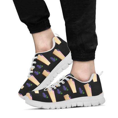 Cheesecake blueberry Pattern Print Design CK01 Sneakers White Bottom Shoes
