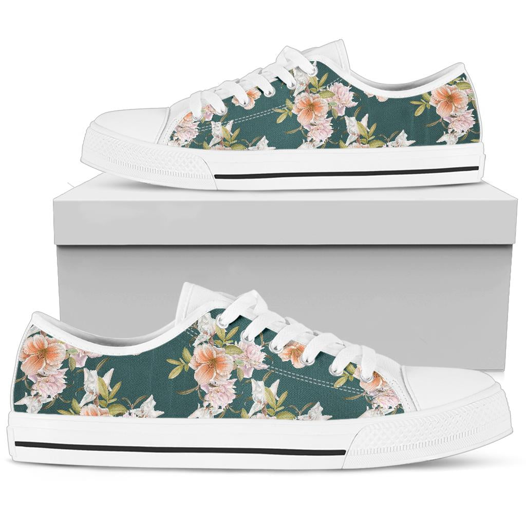 Iris Pattern Print Design IR01 White Bottom Low Top Shoes