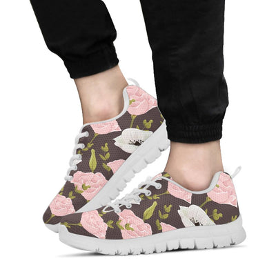 Anemone Pattern Print Design AM011 Sneakers White Bottom Shoes