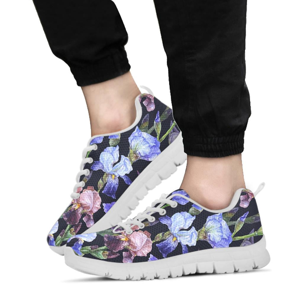 Iris Pattern Print Design IR04 Sneakers White Bottom Shoes