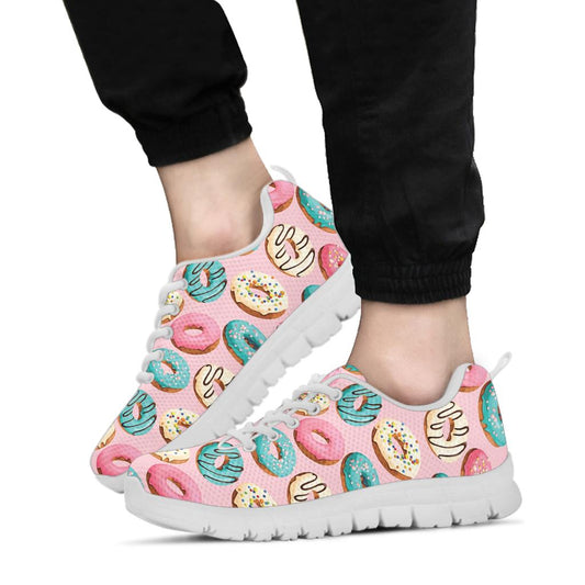 Donut Pattern Print Design DN06 Sneakers White Bottom Shoes