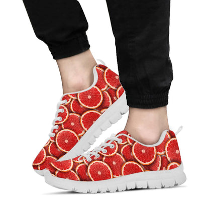 Grapefruit Pattern Print Design GF05 Sneakers White Bottom Shoes