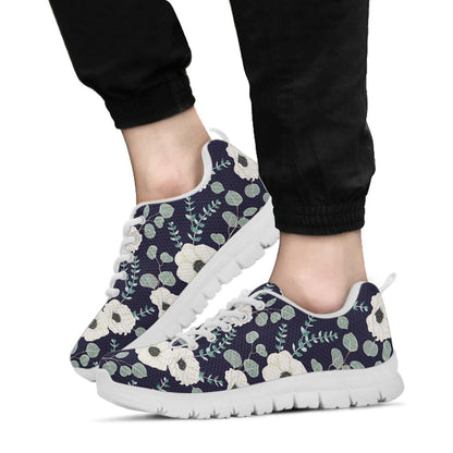 Anemone Pattern Print Design AM01 Sneakers White Bottom Shoes